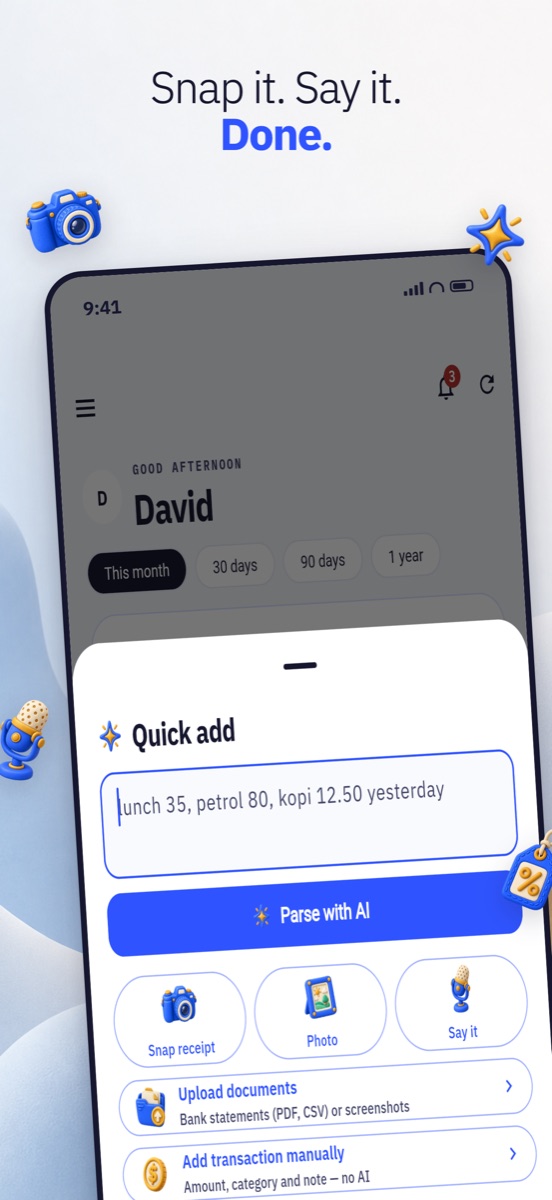 Quick Add screen
